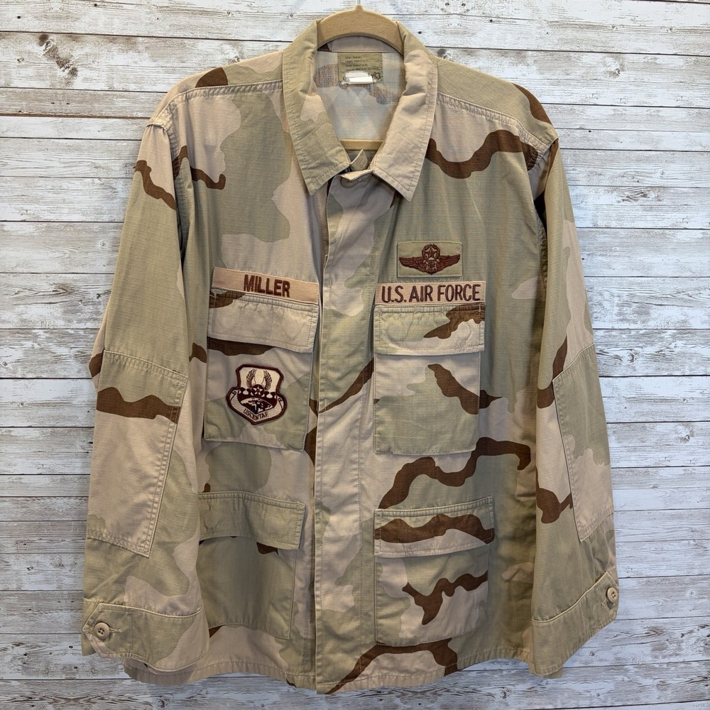 Vintage USAF USCENTAF DCU Large Regular Desert Camo Combat Coat Patches - Picture 2 of 12